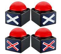 MMGGAISH Lot de 4 Buzzer Game Show Buttons - buzzers de réponse avec lumière et Son d'alarme, buzzers pour Les Quiz en Classe, Rassemblement， Trivia Quiz Got Talent et Family Feud Buttons (Lot de 4)