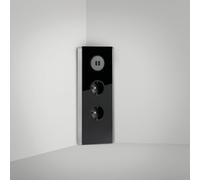 Mmira Coin Verre USB, Ecksteckdosenelement, Acier Inox/Verre Noir