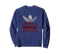 MMIW Justice pour Les Femmes autochtones disparues et assassinées Sweatshirt, Unisexe pour Adultes, Bleu Marine, XL