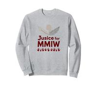 MMIW Justice pour Les Femmes autochtones disparues et assassinées Sweatshirt, Unisexe pour Adultes, Gris Chiné, XL