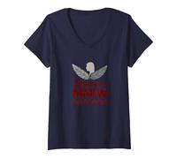 MMIW Justice pour Les Femmes autochtones disparues et assassinées T-Shirt avec Col en V, Femme, Bleu Marine, M
