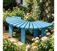 MMleYN Banc D'extérieur en Bois Courbé Semi-Circulaire Et Modulaire avec Une Capacité De Charge 300 Kg Résistant Aux Intempéries Massif pour Le Jardin La Pelouse Ou L'arrière-Cour(Blue)