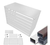 MMleYN Cache Climatiseur Exterieur Couvercle En Aluminium Pour Unité Extérieure De Climatiseur Housse De Protection Du Condenseur Extérieur Réduction Du Bruit Et Étanche-3 Couleurs(Color:White with to