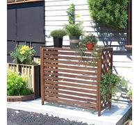 MMleYN Clôture De Climatiseur Cache Climatiseur Exterieur Support De Fleur Climatiseur En Bois Avec Conception De Grille De Stores Dissipation Thermique Respirante (Size : S)