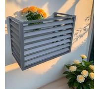 MMleYN Clôture De Confidentialité Pour Climatiseur, Couvercle De Climatiseur Extérieur En Aluminium, Cache Clim Divisé Extérieur Avec Couvercle Supérieur, Couvertures De Climatisation(Grey,100x50x70cm