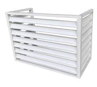 MMleYN Clôture De Confidentialité Pour Climatiseur, Housse De Climatiseur Pour Unités Extérieures, Clôture De Confidentialité À Volet En Aluminium, Convient Pour Cour Extérieur(White,100x50x70cm)