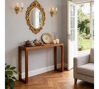 MMleYN Console Table en Bois Massif Style Ferme Table D'Entrée Étroite Derriere Le Canapé Multi Tailles 80 100 120 140 160cm Montage Facile(Brown,120cm)