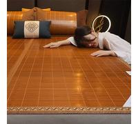 MMleYN Naturel Saison D'été Matelas Bambou, Tapis d'herbe Rafraîchir La Natte De Bambou, Tapis De Lit en Bambou pour Litière À Double, Couvre-Matelas Pliable pour Salon, Couloir(L190xW120cm)