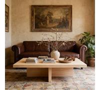 MMleYN Table Basse Rectangulaire Bois, Table Basse en Pin Massif | Plateau Épais 5cm Veinage Naturel Rustique, Meuble De Salon Robuste Table De Centre Pour Salon Bureau(150x70x45cm)