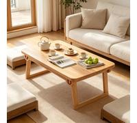 MMleYN Table Basse Solide en Bois Massif Table De Sol | Bois De Caoutchouc Et Pin Haute Charge Hauteur Ergonomique 33cm Pour Travail Etude Thé Meditation Sol(60x40x33cm)
