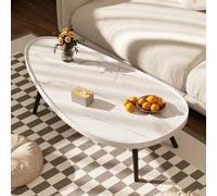 MMleYN Table Basse Table D'appoint Table De Salon Table Bout De Canape | Style Moderne Du Milieu Du Siecle Minimaliste Vintage Rustic Plateau En Bois Meuble Salon Design Deco(White,100x60x38cm)