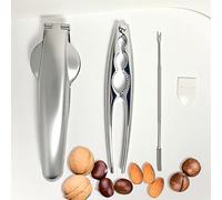 MmmLucipor Pince à Châtaigne et Casse Noix Premium Ensemble de 3, Casse-Noix en Métal, Inoxydable Coupe Chataigne, Châtaigne Clip, Casse Noix et crustacés, Ouvre Chataigne, Casse-Noix pour Noix