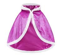 Mmnuagebleu Cape à Capuche de Princesse pour Déguisement Costume Halloween Fête Carnaval Noël Velours-Violet,XS,105-115cm