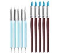 MMOBIEL 10 Outils de sculpture faits de caoutchouc de silicone - Pinceau fait de caoutchouc en silicone et bille de modelage ; outil de pointillage pour l'artisanat de poterie et bricolage Nail Art