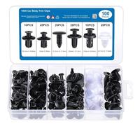 MMOBIEL - 100 pièces de Fixation de carrosserie, Rivets et Pinces de retenue pour Panneaux de Voiture, Pare-Chocs, vis de Garniture de Rechange.