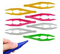 MMOBIEL 12 pinces légères en plastique à bout pointu et dentelé pour les premiers soins, les travaux délicats, les travaux de jardinage - 365PT12 - différentes couleurs.