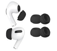 MMOBIEL 2 Paires Embouts de Rechange pour AirPods Pro Gen 1 & 2 Embouts Auriculaires Silicones avec Trou Réduction Bruit, Boîte Rangement Portable et Adaptable à Le Boîtier Chargeur - M - Noir