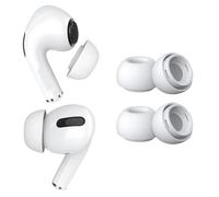 MMOBIEL 2 Paires Embouts de Rechange pour AirPods Pro Gen 1 & 2 Embouts Auriculaires Silicones avec Trou Réduction Bruit, Boîte Rangement Portable et Adaptable à Le Boîtier Chargeur - M - Blanc