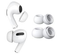 MMOBIEL 2 Paires Embouts de Rechange pour AirPods Pro Gen 1&2 Embouts Auriculaires Silicones en Trou Réduction Bruit, Boîte Rangement Portable et Adaptable à le Boîtier Chargeur - 1xS 1xM, Blanc