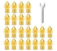 MMOBIEL 20 pièces extrudeuse d'imprimante E3D E3D V5-V6 3D en Laiton de 0,1 mm pour Filament de 1,75 mm, incluant Une clé M7