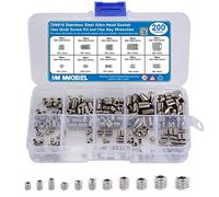 MMOBIEL 200pcs DIN916 Acier inoxydable M3 M4 M5 M6 M8 Douille à tête Allen Assortiment de vis sans tête hexagonales avec clés hexagonales