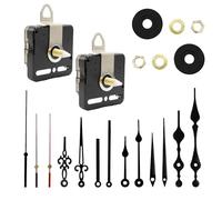 MMOBIEL 22 pièces Kit de pièces de rechange de mécanisme à couple élevé d'horloge murale bricolage, kit de 12 aiguilles d’horloges et de 2 moteurs, arbre de 25 mm / 1 pouce