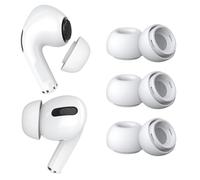MMOBIEL 3 Paires Embouts de Rechange pour AirPods Pro Gen 1 & 2 Embouts Auriculaires Silicones avec Trou Réduction Bruit, Boîte Rangement Portable et Adaptable à Le Boîtier Chargeur - M - Blanc