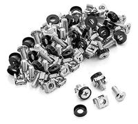 MMOBIEL 50 Pack Ecrous, vis et rondelles en Cage M6 x 16mm Montage en Rack et rondelles pour armoires de serveurs, étagères de serveurs en Rack, routeurs