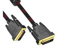 MMOBIEL Adaptateur de Câble DVI - DVI-D Mâle Dual Link - Convertisseur De Câble Vidéo pour Moniteur, PC, TV, projecteur - 1080p Full HD 60Hz - Connecteur Or 5m