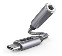 MMOBIEL Adaptateur de Prise Casque USB-C - 3, 5mm TRRS - 32Bit/384Khz - USB-C vers AUX Câble Adaptateur Compatible avec Samsung Galaxy S25 S24 S23, iPad, MacBook, iPhone 17 16 15, Plus - Aluminium