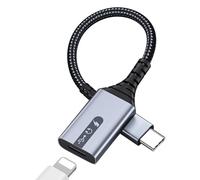 MMOBIEL Adaptateur USB-C vers 8 Broches Compatible avec Lightning Femelle vers USB-C pour Audio, Charge et Transfert de Données - Câble Casque pour iPhone 16 15, iPad, MacBook, Galaxy S25 S24 S23