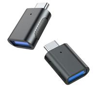 MMOBIEL Adaptateur USB vers USB-C - USB-A Mâle vers Type-C Femelle-2 Pack - Convertisseur Type-C à USB-A Compatible avec iPhone 16 15 14 13 12 Pro Max, iPad Air, AirPods, Samsung Galaxy S24 S23 S22