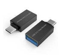 MMOBIEL Bloqueur de Données USB-C [2 Pack] Défenseur de USB-A Femelle à USB-C Mâle - Protège Contre Le Juice Jacking - Charge Uniquement, Sécurisée, Adaptateur Blocage Transfert Données - Noir