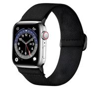 MMOBIEL Bracelet Solo Loop Extensible Compatible avec Apple Watch Band 42mm 44mm 45mm 49mm - Bracelet de Remplacement en Nylon Compatible avec iWatch Ultra / 2 SE, Series 9 8 7 6 5 4 3 2 1 - Noir