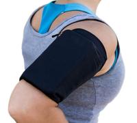 MMOBIEL Brassard de Sport Extensible pour Téléphone - Taille L - Brassard pour Téléphone de 30 à 40cm de Tour - Bracelet de Sport à Running, Fitness, Training, Cyclisme, etc. Universel - Noir