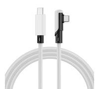 MMOBIEL Câble VR Link USB-C vers USB-C pour Meta Quest 3S / 3/2 / Pro, Pico 4 Ultra / 4 et PC/Steam VR Câble Type-C 90 Degrés pour Casque VR Gaming - Câble Charge de 3m - Blanc