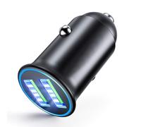 MMOBIEL Chargeur de Voiture 3.0 Multi Compact Taille du Pouce Adaptateur Allume-Cigare à Double Port USB (5V/4.8A/30W) Compatible avec iPhone 17/16/15/14, iPad, Samsung S25/S24/S23, Xiaomi,Oppo (Noir)