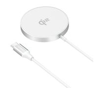 MMOBIEL Chargeur Magnétique sans Fil 15W Qi2 Certifié - Charger Magnétique pour MagSafe iPhone, Samsung - Station Recharge pour AirPods, Galaxy Buds - Chargeur Rapide Qi2 sans Fil - Blanc