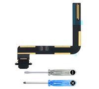 MMOBIEL Connecteur de Charge Compatible avec iPad 7 2019/8 2020 - Dock Connector - Câble Nappe de Rechange - avec Jack Audio/Microphone/Antenne Remplacement - INCL. Tournevis - Gris