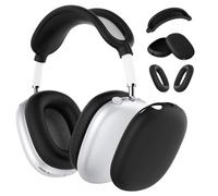 MMOBIEL Coque en Silicone pour AirPods Max Écouters Silicone des Housses pour Les Oreillettes, Les Coupelles d'oreille et l'Arceau - Anti-Rayures Coque de Protection en Souple - Noir