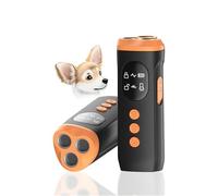MMOBIEL Dispositif Anti Aboiement Chien Appareil Ultrason Portatif avec Bip, Lampe de Poche LED & Écran - Dispositif Rechargeable avec Verrouillage de Sécurité - Usage Intérieur/Extérieur - Noir