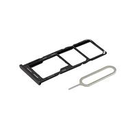 MMOBIEL Double Support de Fente de Carte SIM de Remplacement Compatible avec Samsung Galaxy A04s 4G - Inclus. Sim Pin - Noir