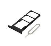 MMOBIEL Double Support de Fente de Carte SIM de Remplacement Compatible avec Samsung Galaxy A14 4G - Inclus. Sim Pin - Noir