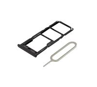 MMOBIEL Double Support de Fente de Carte SIM de Remplacement Compatible avec Samsung Galaxy A23 5G - Inclus. Sim Pin - Noir