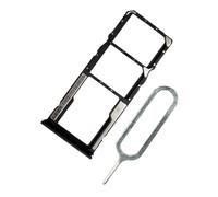 MMOBIEL Double Support de Fente de Carte SIM de Remplacement Compatible avec Xiaomi Redmi 12C - Inclus. Joint en Caoutchouc et Sim Pin - Noir