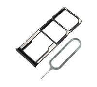 MMOBIEL Double Support de Fente de Carte SIM de Remplacement Compatible avec Xiaomi Redmi Note 11E / Redmi Note 11R / Poco M4 / Poco M5 - Inclus. Joint en Caoutchouc et Sim Pin - Noir