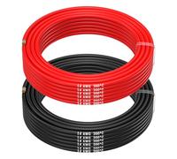 MMOBIEL Fil Électrique 14 AWG - 14 Gauge (2,08mm²) Câble en Cuivre Étamé - 2 Fils Séparés Rouge et Noir Chacun 10m / 32.8ft pour Drones, Imprimantes 3D, Batteries, Fils de Haut-parleurs, Bandes de Led