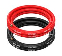 MMOBIEL Fil Électrique Câble en Cuivre Étamé - 2 Fils Séparés Rouge et Noir Chacun pour Drones, Imprimantes 3D, Batteries, Fils de Haut-parleurs, Bandes de Led (6 Awg, 1,5m)
