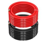 MMOBIEL Fil Électrique Câble en Cuivre Étamé - 2 Fils Séparés Rouge et Noir Chacun pour Drones, Imprimantes 3D, Batteries, Fils de Haut-parleurs, Bandes de Led (6 Awg, 5m)