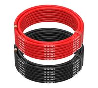 MMOBIEL Fil Électrique Câble en Cuivre Étamé - 2 Fils Séparés Rouge et Noir Chacun pour Drones, Imprimantes 3D, Batteries, Fils de Haut-parleurs, Bandes de Led (10 Awg, 5m)